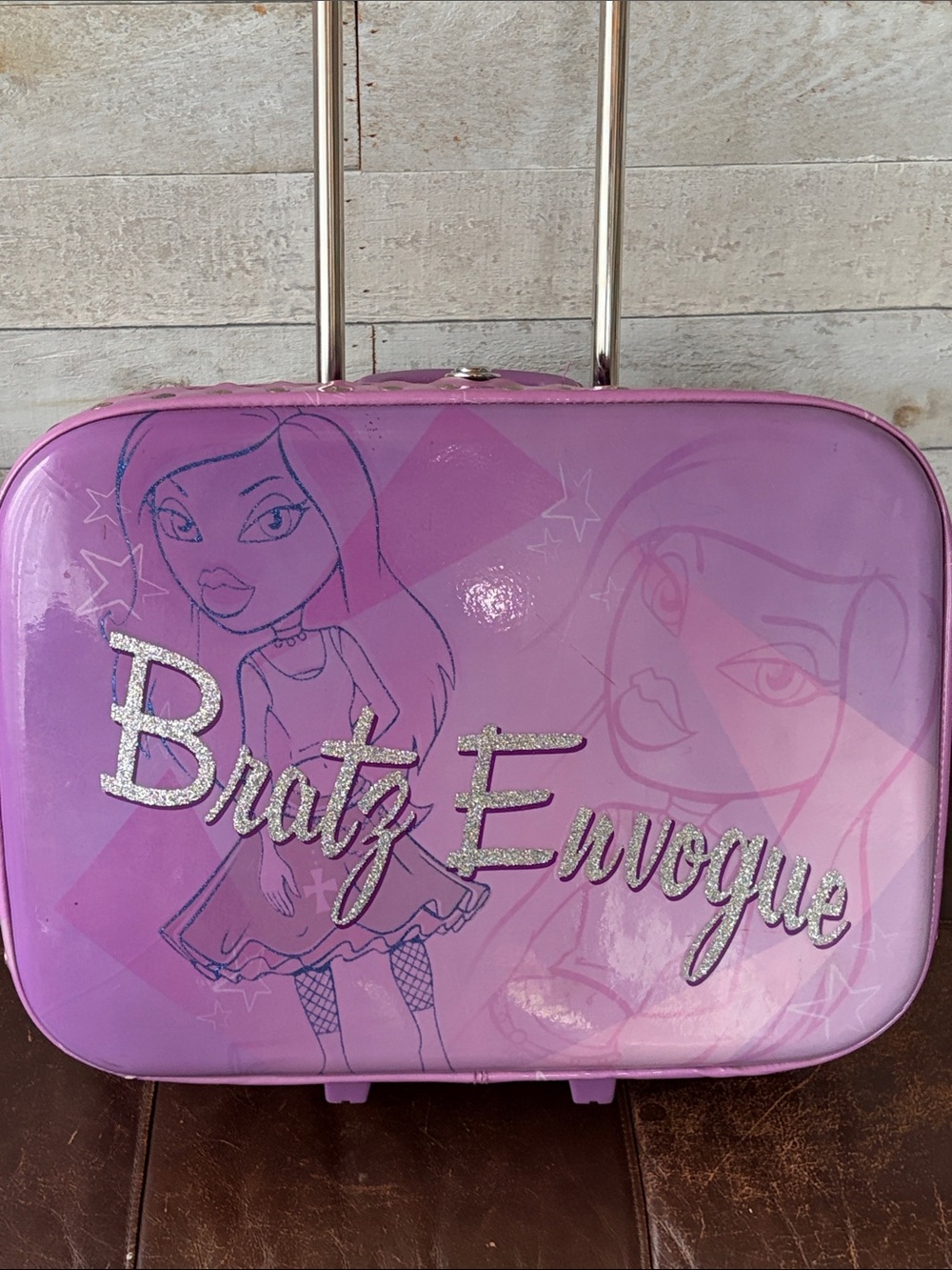 Rare 2004 Bratz EnVogue Rolling Suitcase Y2K MGA Purple Glitter Vintage Luggage